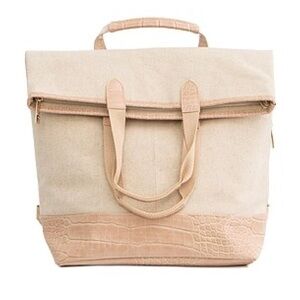 BEIS THE EVERYDAY CONVERTIBLE BACKPACK IN BEIGE CROC